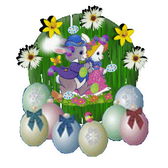 Gif animé Pâques lapin oeuf